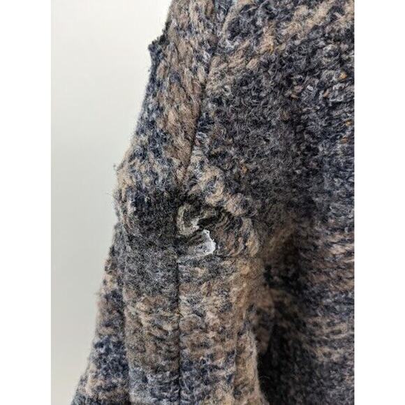 Joie Small Angalina Wool Blend Coat Overcoat Blue Tan Plaid Long Sleeves - Picture 3 of 9